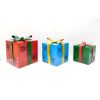 Set of 3 Assorted Christmas Gift Boxes Iron Garden Stakes