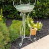 Birdbath with Ceramic Sailor Ball Accent "Mizu"