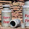 Set of 3 Galvanized Old Style Milk Jug Planters