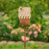 Country Style Iron Birdhouse Stake with Varying House Shapes