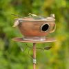 Birdhouse Garden Stake in Antique Copper and Varying Styles