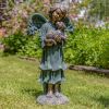 "Kaileigh" the Magnesium Angel Statue Holding Dog