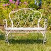 "Esme" Iron Garden Bench with Heart Designs