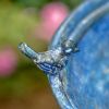 Tall Round Pedestal Birdbath with Bird Details