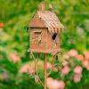 Country Style Iron Birdhouse Stake with Varying House Shapes