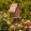 Country Style Iron Birdhouse Stake with Varying House Shapes