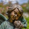 "Kaileigh" the Magnesium Angel Statue Holding Dog