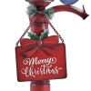 Old Style Iron Water Pump with "Merry Christmas" Sign and Birds